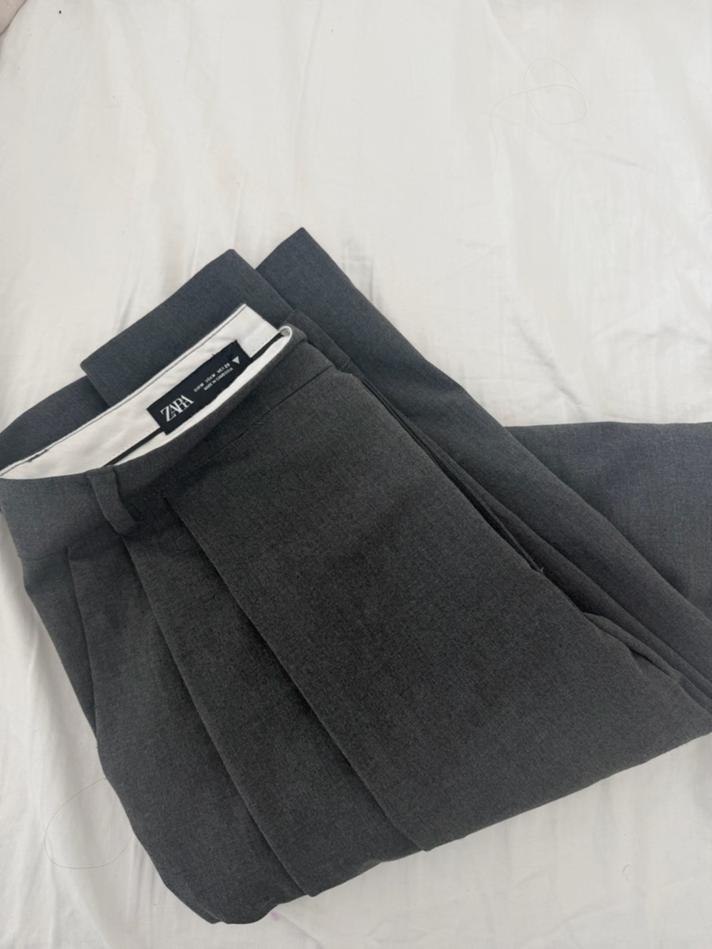 ZARA Womens Dark Charcoal Dress Trousers